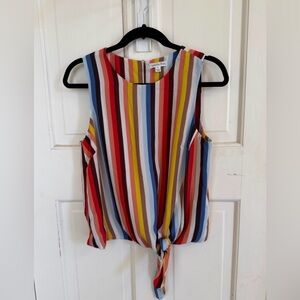 Ophelia & Co. Red and White Asymmetrical Tank Top